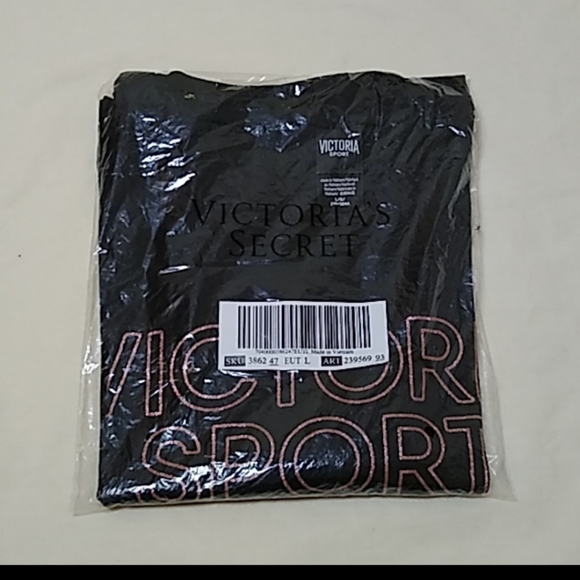 Victoria's secret Crop Top L/G Black Logo Victoria - Picture 8 of 11